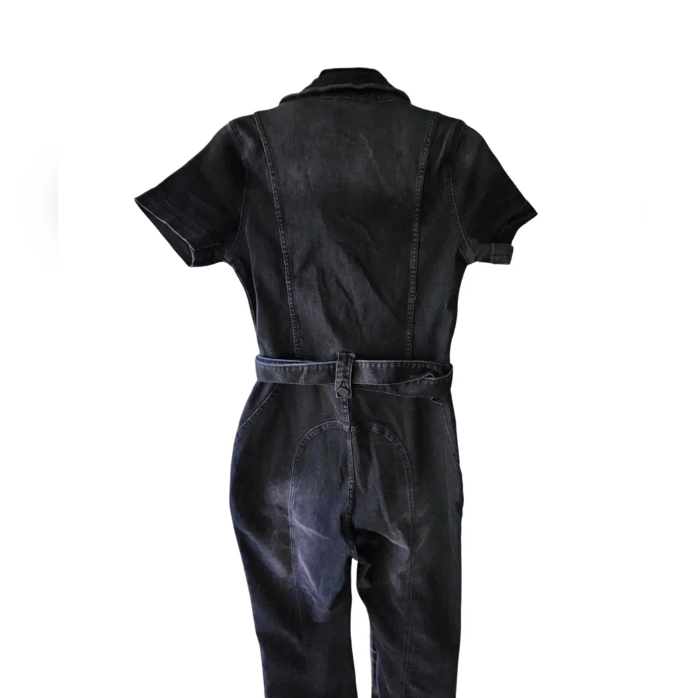 Black Jean Jumpsuit-NWOT-Size Medium - Picture 7 of 16